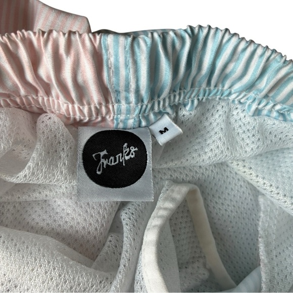 Franks Seersucker Swim Trunks Blue Pink Striped Size Medium - Picture 5 of 11